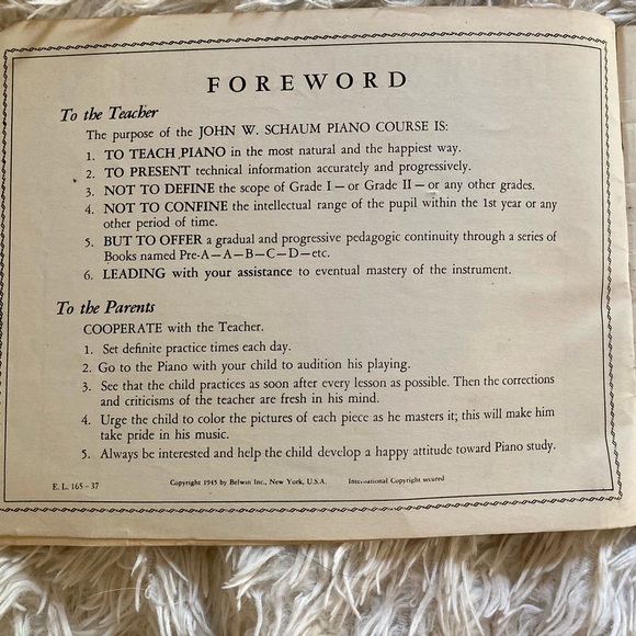 WWII-era Belwin "Shaum Piano Course" Music Book (1945) - Picture 4 of 6